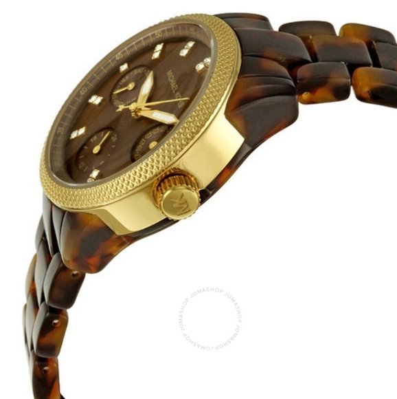 Michael Kors Mini Tortoise Acrylic Ladies Watch MK5399 - Picture 2 of 7